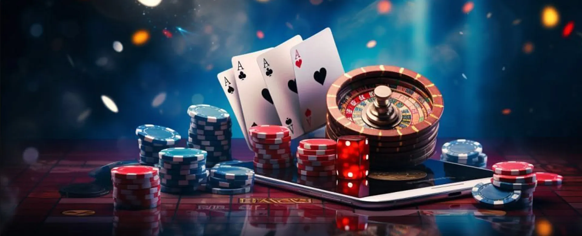 Abstract casino background with glowing lights